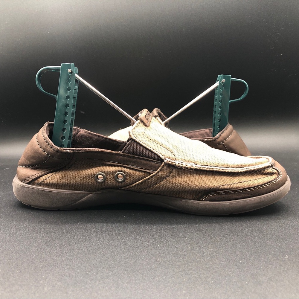 Crocs Walu Luxe Canvas Loafers Slip-On Casual Brown Shoes‎ 203473 Men's Size 7 - Picture 12 of 16